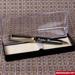 Send Personalized Gift Dark Grey Shiny Personalized Pen To Ranchi