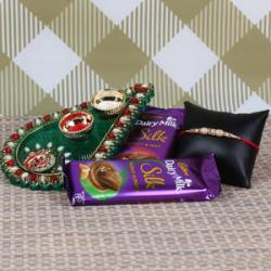 Rakhi With Puja Thali - Attractive Rakhi Puja Hamper