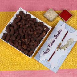 Single Rakhi Combos - Rakhi with Chocolate Flavour Cashew for Brother
