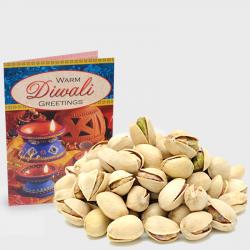 Pack of Pista with Diwali Card