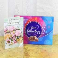 Anniversary Gifts for Elderly Couples - Anniversary Card for Cute Couple With Cadbury Celebration Box