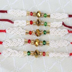 Rakhi Sets - Combo of Five Moti Rakhis