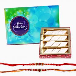 Send Rakhi Gift Cadbury Celebrations Chocolate Pack with Rakhi and Sweets To Ahmedabad