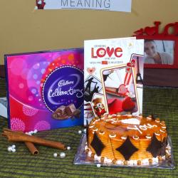 Anniversary Greeting Card Combos - Cadbury Celebration Chocolate Pack with Butterscotch Cake and Love Greeting Card