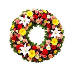 Wreath Flowers - Decorative Colorful Flowers Wreath