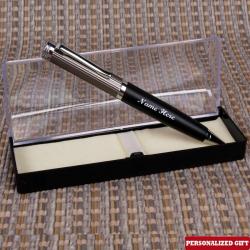 Personalized Desk Accessories - Personalized Grey and Black Pen