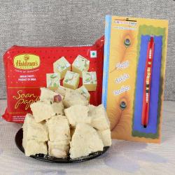 Rakhi Gifts for Brother - Rakhi and Soan Papdi