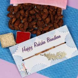 Single Rakhi Combos - Black Pepper Flavor Almonds with Rakhi