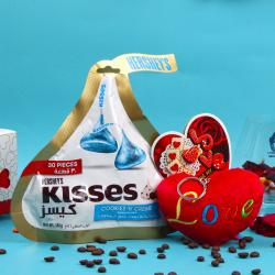 Valentine week Gifts - Special Valentine Gift of Hersheys Kisses Chocolate and Love Key Chain