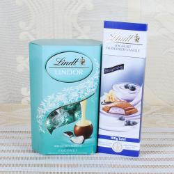 Good Luck Gifts for Him - Lindor Coconut Chocolate with Heldelbeer Vanille Chocolate