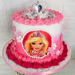 Barbie Cakes - 1 Kg Barbie Crown Cake