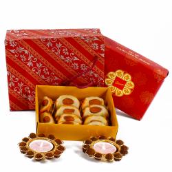Diwali Sweets - Rudraksh Diya with Almond Sweet Combo