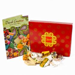 Diwali Sweets - One Kg Assorted Sweet with Diwali Greeting Card