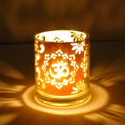 Diwali Candles - Shadow Glass Diya with OM Design