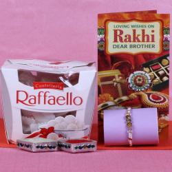 Single Rakhi Combos - Raffaello Chocolate Rakhi Gift Combo