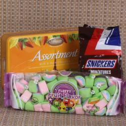 Send Chocolates Gift Snickers Marshmallow and Assorted Chocolate To Pune