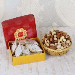 Gift by Festivals - Assorted Dry Fruits with Kaju Katli
