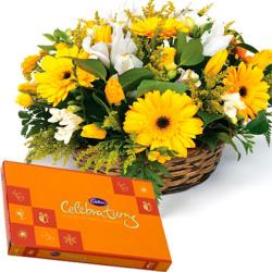 Gifts for Grand Mother - Floral Arrangement and Celebration Pack