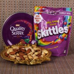 Send Chocolates Gift Quality and Skittles with Dryfruits To Hyderabad