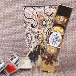 Rakhi to UAE - Fancy Beads Rakhi and Ferrero Rocher Chocolate Gift