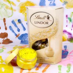 Holi Gift Hampers - Lindt Lindor Chocolate with Herbal Holi Color