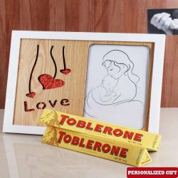 Personalized Mothers Day Gifts - Love Frame and Toblerone Chocolate for Mummy