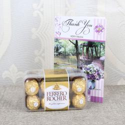 Thank You Flowers - Thank You Card with Ferrero Rocher Chocolate Box