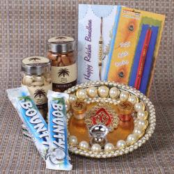 Rakhi With Puja Thali - Exclusive Raksha Bandhan Gift Combo