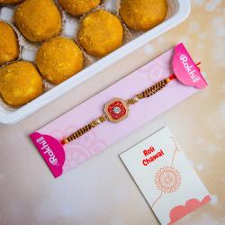 Rakhi to Australia - Rakhi With Besan Laddu - For Australia