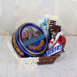 Anniversary Gourmet Gift Hampers - Basket of Cookies and Chocolates