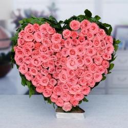 Anniversary Heart Shaped Arrangement - Heart Full of 121 Roses