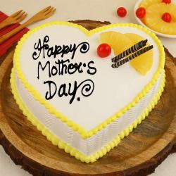 Mothers Day Express Gifts Delivery - Mothers Day Heart Shape Pineapple Cake