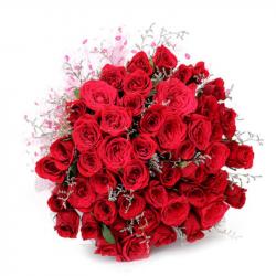 Valentine Roses - Valentine Bouquet of 50 Red Romantic Roses