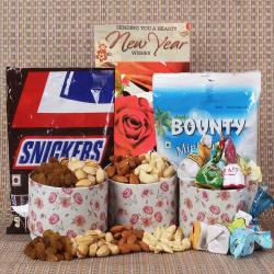 Send New Year Gift Imported Chocolate with Dryfruit for New Year To Gurgaon