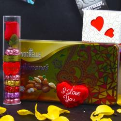 Rose Day - Vochelle Almonds and Wimmy Chocolate Heart Shape Combo