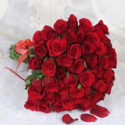 Send Bouquet of Fifty Red Roses To Gandhidham