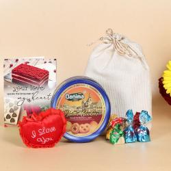 Romantic Gift Hampers for Her - Love Gift of Truffle Chocolates with Cookies