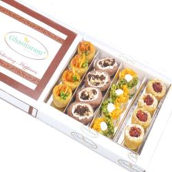 Assorted Sweets - Assorted Box of Anjeer Basket, Kesar Pista Delight, Choco Boat and Almond Basket 400 gms