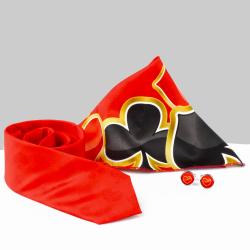 Valentine Mens Accessories Gifts - Polyester Digital Poker Print Tie, Cufflinks and Handkerchief
