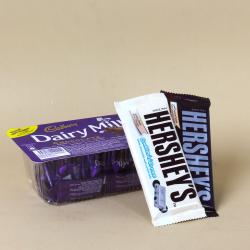 Anniversary Gourmet Gift Hampers - Cadbury Dairy Milk Miniatures Box with Hersheys Chocolates