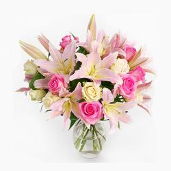 Send Pastel Colored Flowers Vase To Pathankot