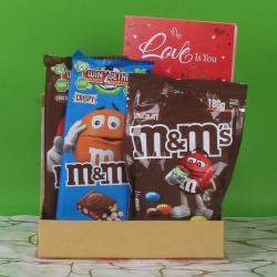 Valentine Chocolates Gifts - Love M&M Choco Combo