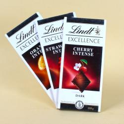 Anniversary Gourmet Gift Hampers - Three Bars of Lindt Chocolate