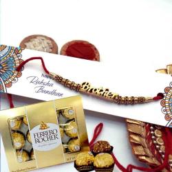 Rakhi to USA - Combo of Rakhi With Ferrero Rocher Chocolate -USA