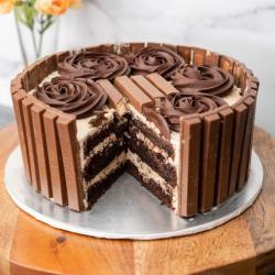 Send Cakes Gift Two Kg Kit Kat Chocolate Cake To Dahod