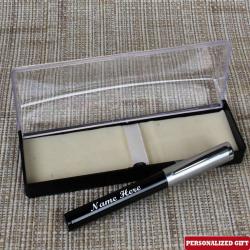 Personalized Photo Keepsakes - Personalized Black and Sliver Shiny Pen