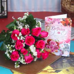 Gifts for Employees - Pink Roses and Birthday Greetings For You