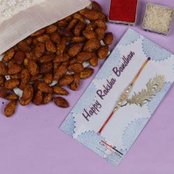 Rakhi Gift Hampers - Pizza Flavor Almonds with Rakhi