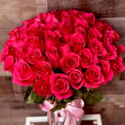 Valentine Roses - Valentine Bouquet of 50 Red Romantic Roses