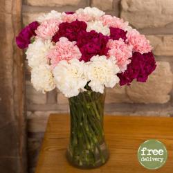 Vase Arrangement - Multi shades of Carnation in Vase